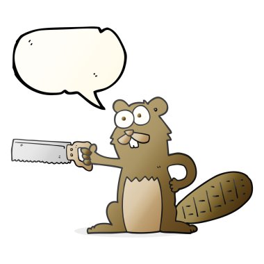 konuşma kabarcık karikatür beaver ile gördüm