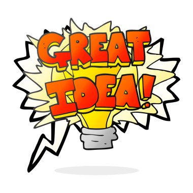 konuşma balonu çizgi film harika fikir ampul simgesi
