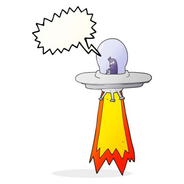 konuşma kabarcık karikatür uçan daire