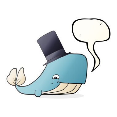konuşma kabarcık karikatür balina silindir şapka