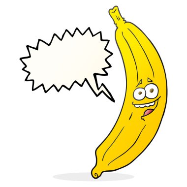 konuşma kabarcık karikatür muz