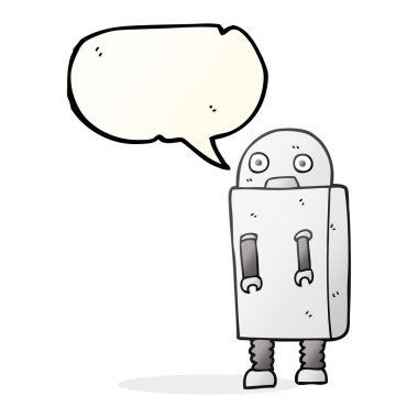 konuşma kabarcık karikatür robot