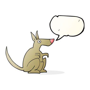 konuşma kabarcık karikatür kanguru