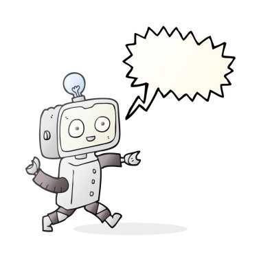 konuşma kabarcık karikatür robot