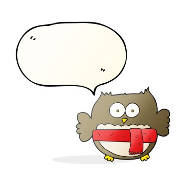 konuşma kabarcık karikatür baykuş şal