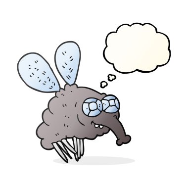 düşünce kabarcık karikatür sinek