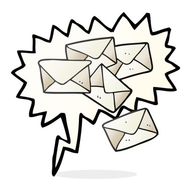 konuşma kabarcık karikatür mektup