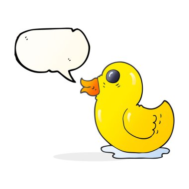 konuşma kabarcık karikatür lastik ördek