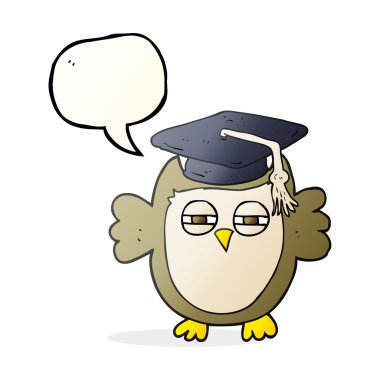 konuşma kabarcık karikatür akıllı baykuş