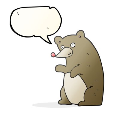 konuşma kabarcık karikatür ayı