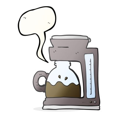 konuşma balonu karikatür kahve makinesi