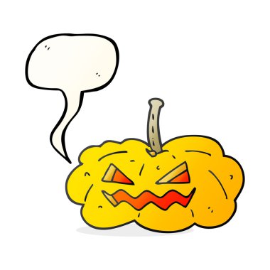 Cadılar Bayramı Balkabağı karikatür konuşma balonu