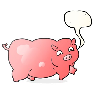 konuşma kabarcık karikatür domuz