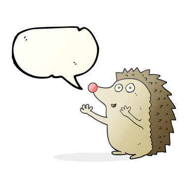 konuşma kabarcık karikatür sevimli kirpi