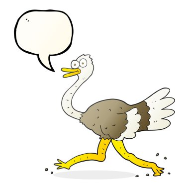 konuşma kabarcık karikatür devekuşu