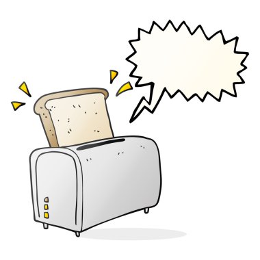 konuşma kabarcık karikatür ekmek kızartma makinesi