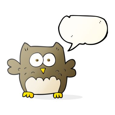 konuşma kabarcık karikatür baykuş