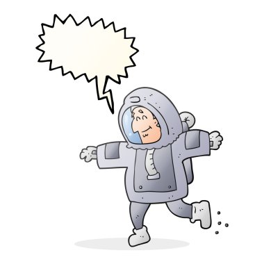 konuşma kabarcık karikatür astronot