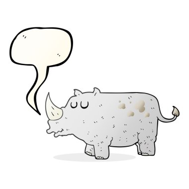 konuşma kabarcık karikatür gergedan