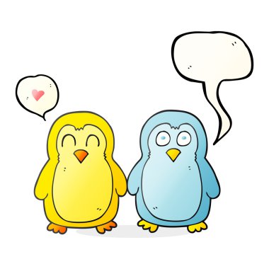 el ele tutuşarak konuşma kabarcık karikatür kuşlar