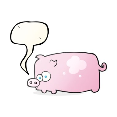 konuşma kabarcık karikatür domuz