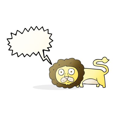 konuşma kabarcık karikatür aslan