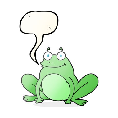 konuşma kabarcık karikatür mutlu kurbağa