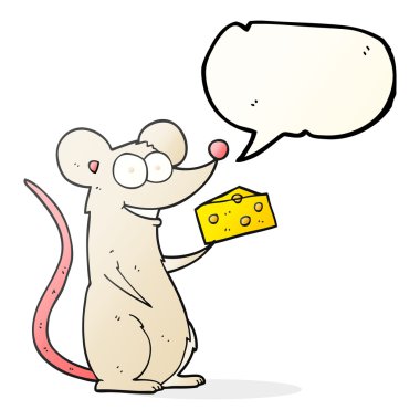 konuşma kabarcık karikatür fare peynir ile