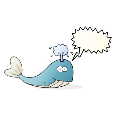 su spouting konuşma kabarcık karikatür balina