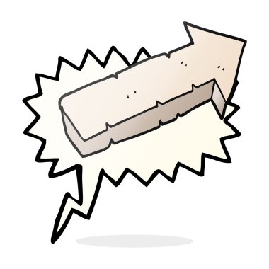 konuşma balonu karikatür taş işaret eden ok