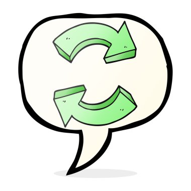 konuşma balonu çizgi film geri dönüşüm okları