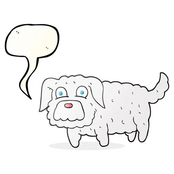 Toespraak bubble cartoon kleine hond — Stockvector