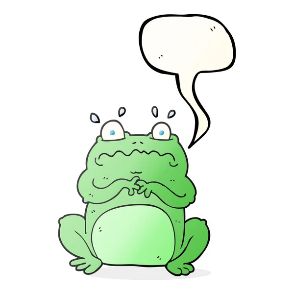 Speech bubble cartoon funny frog — Stock Vector