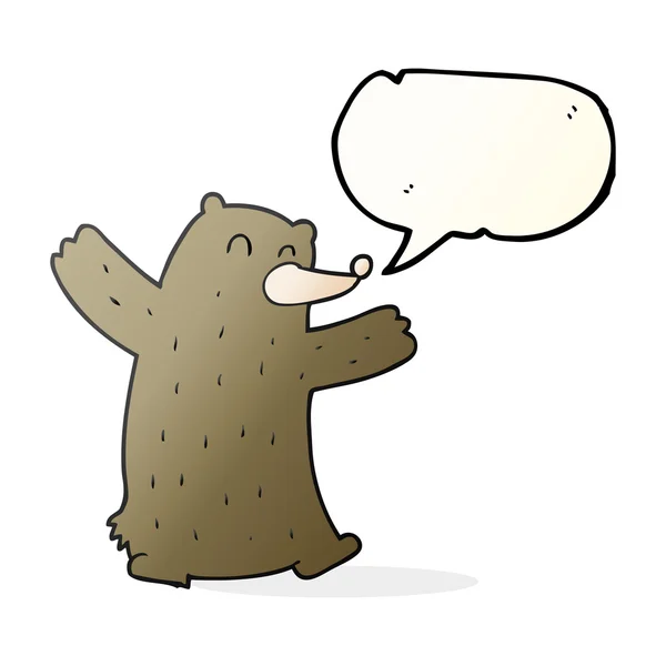 Speech bubble cartoon bear — Stock Vector