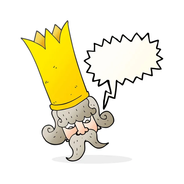 Konuşma kabarcık karikatür Kral büyük taçlı — Stok Vektör