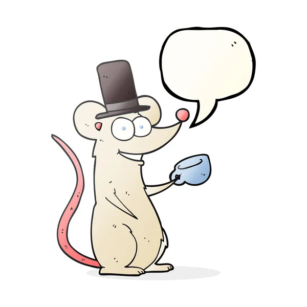 Мультяшная мышь с чашкой — стоковый вектор