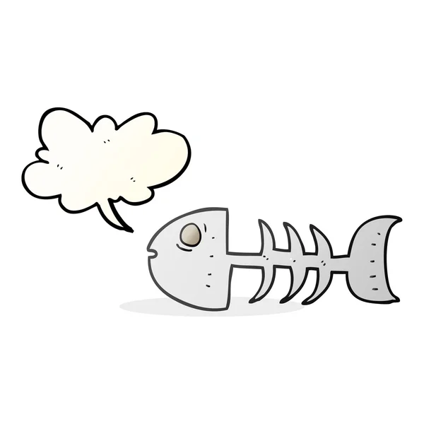 Řeč bublina kreslený rybí kosti — Stockový vektor