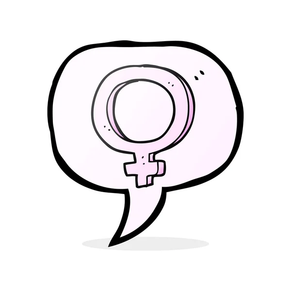 Speech bubble cartoon female symbol — Stock Vector