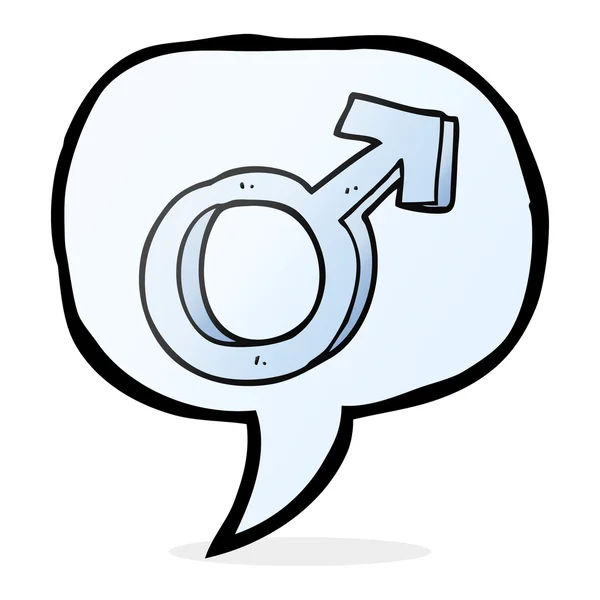 Toespraak bubble cartoon mannelijke symbool — Stockvector
