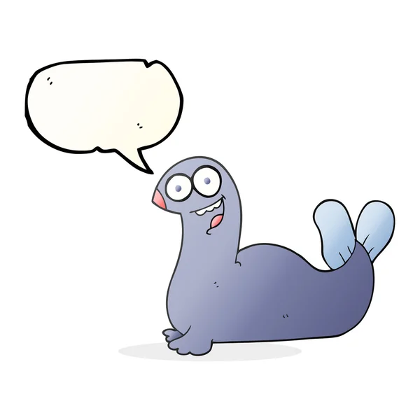 Speech bubble cartoon seal — Stock Vector