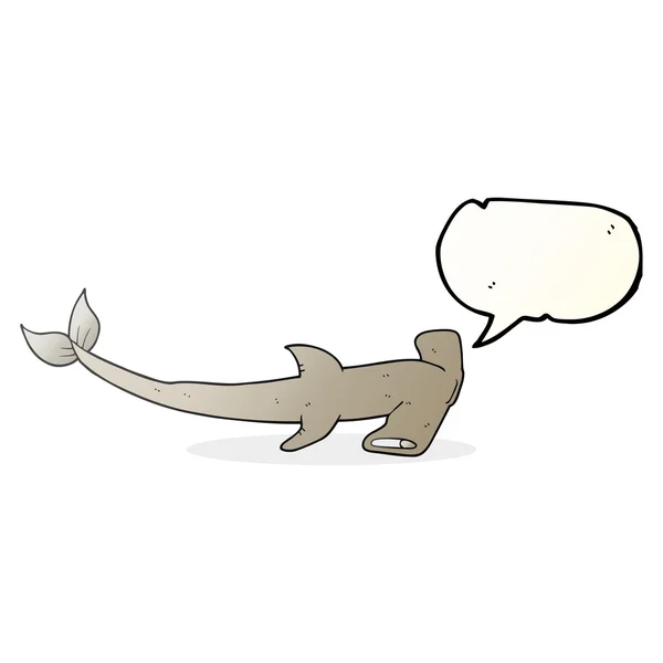 Mowy Bańka kreskówka hammerhead shark — Wektor stockowy