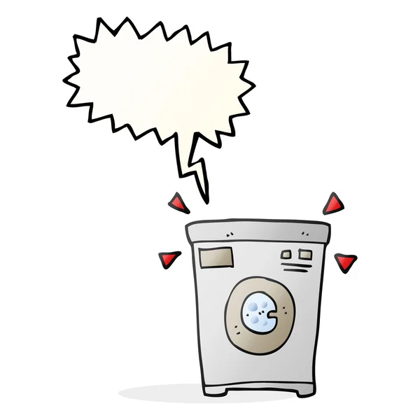 Voz burbuja dibujos animados lavadora — Vector de stock
