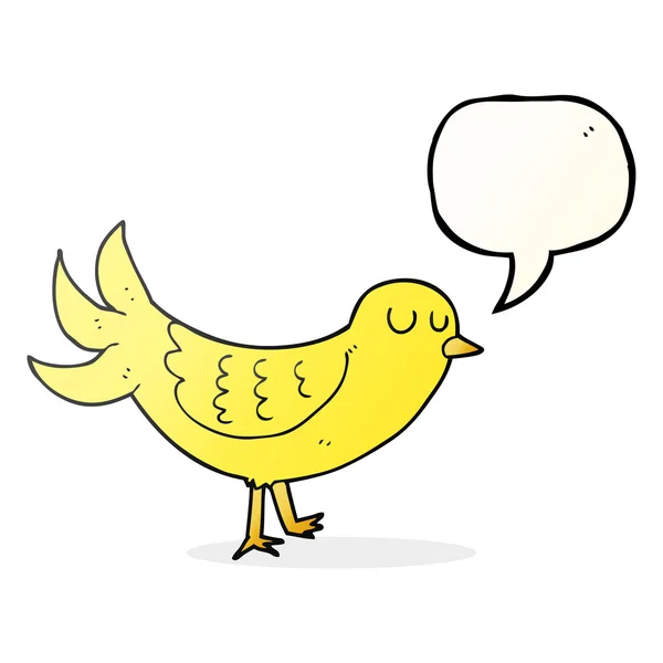 Fala bolha desenho animado pássaro — Vetor de Stock