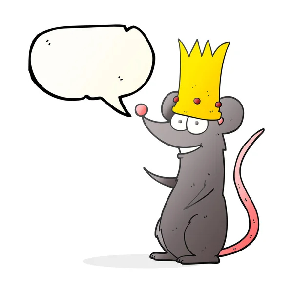 Toespraak bubble cartoon king rat — Stockvector