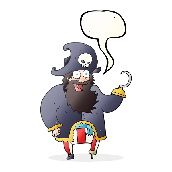 演讲泡沫卡通海盗船长 — 图库矢量图片