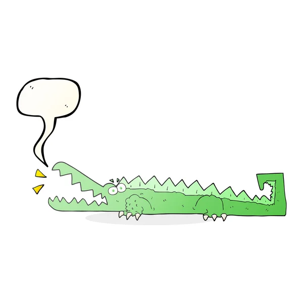 Discours bulle dessin animé crocodile — Image vectorielle