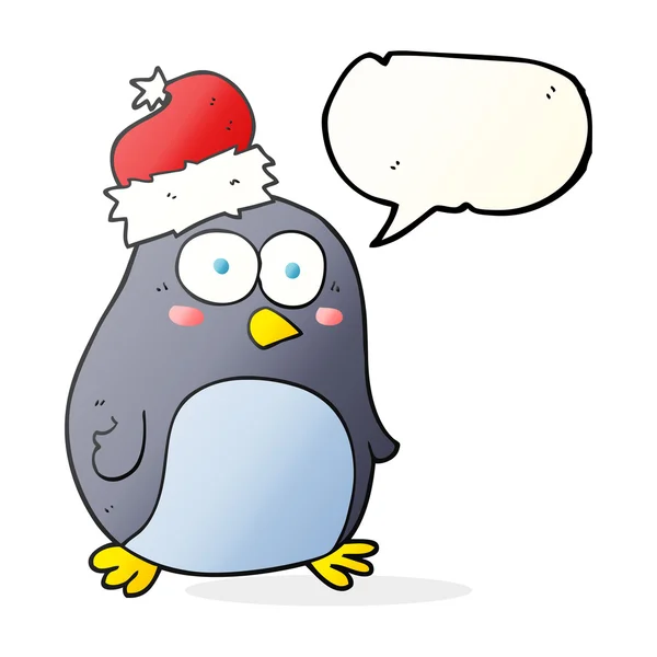Řeči bubliny cartoon tučňák — Stockový vektor