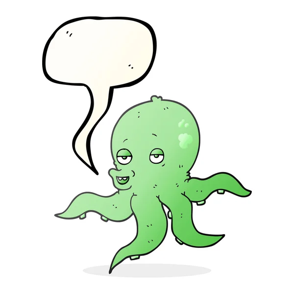 Řeči bubliny cartoon chobotnice — Stockový vektor