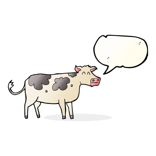 Speech bubble cartoon cow — Stock Vector