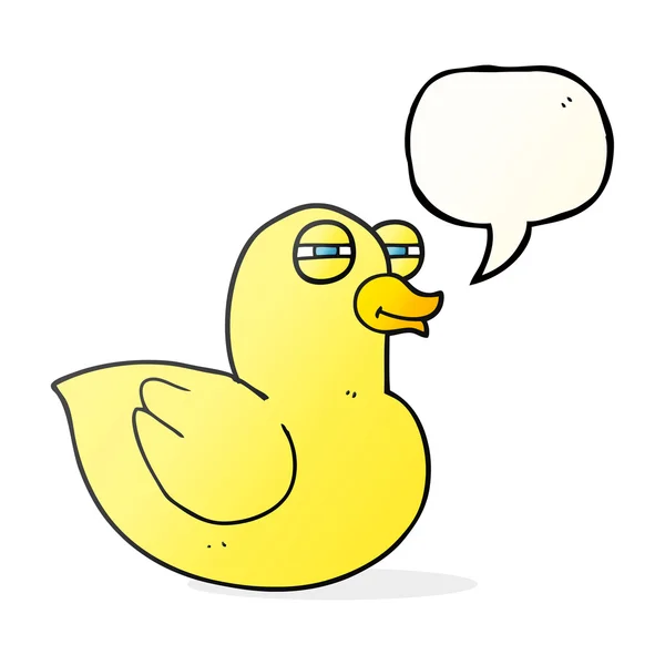 Speech bubble cartoon funny rubber duck — Stock Vector
